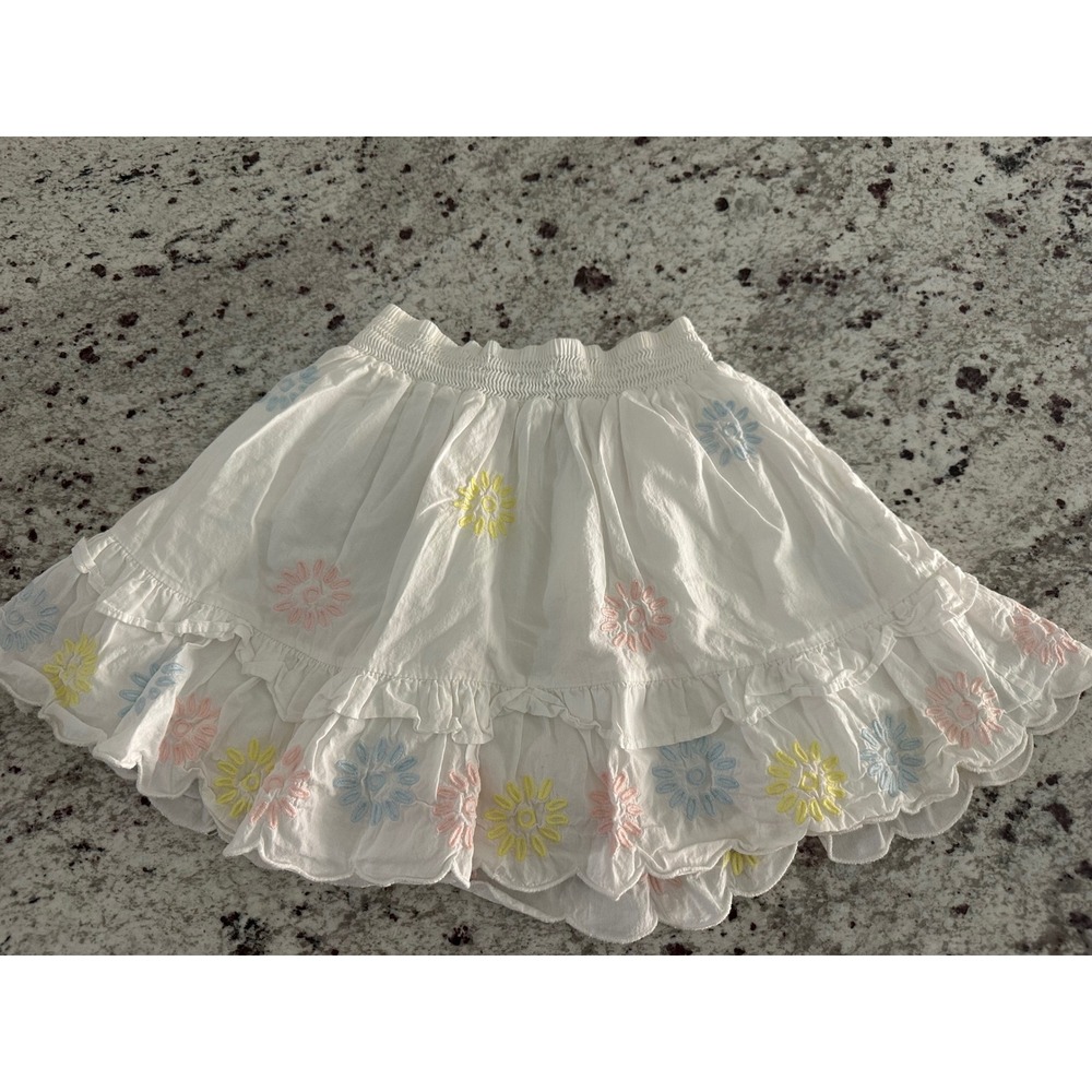 Stella McCartney Kids Girls White Embroidered Flowered Skirt sz 10